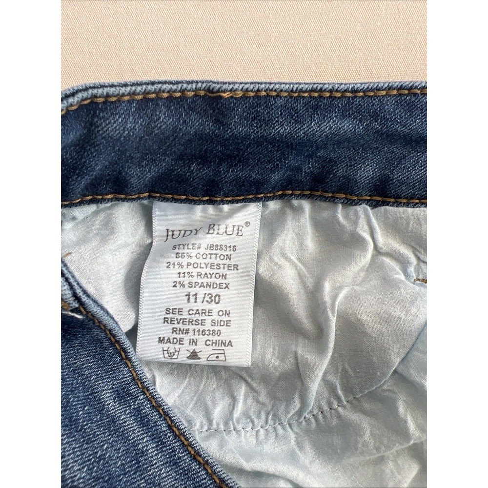Judy Blue Jeans Size 11/30 (W32 Inseam 27) Mid Rise Skinny Fit Buffalo Red Plaid - Picture 9 of 12